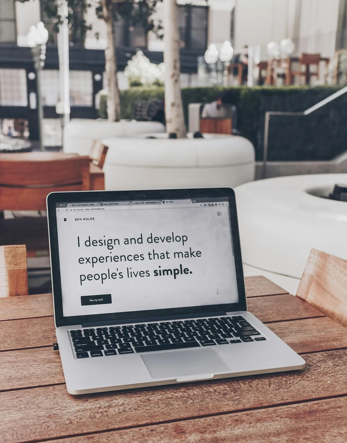Laptop displaying clean, modern website interface