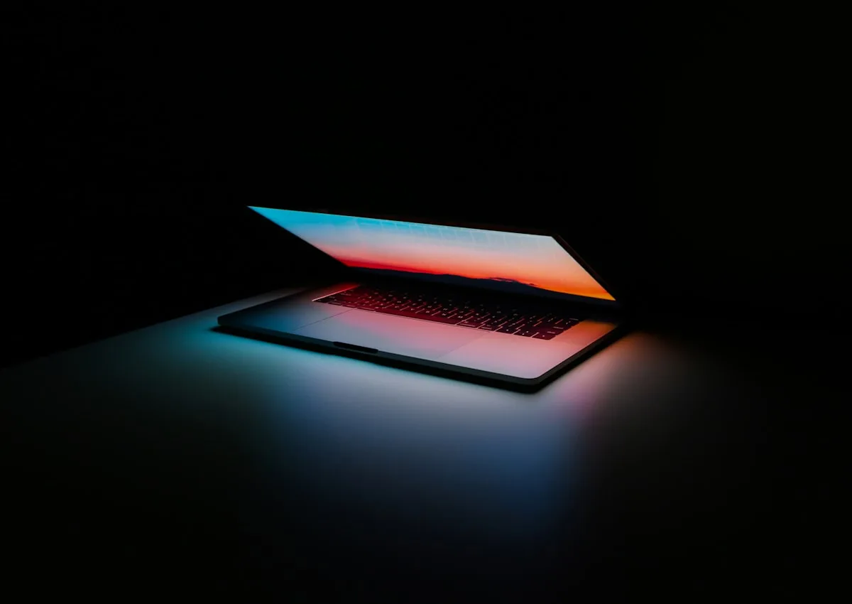 Small business website on laptop