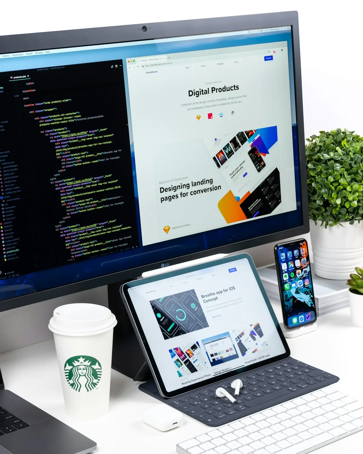 Responsive website design on multiple devices