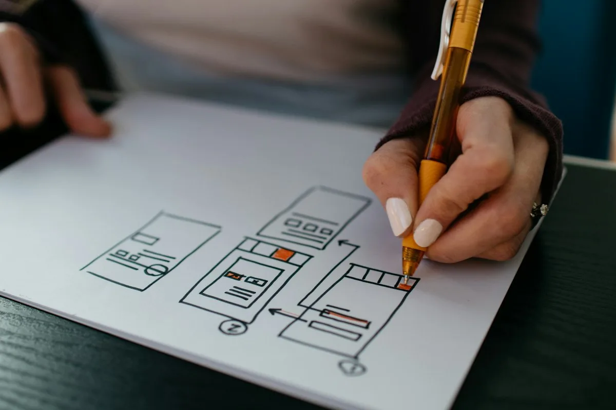 Designer creating wireframes