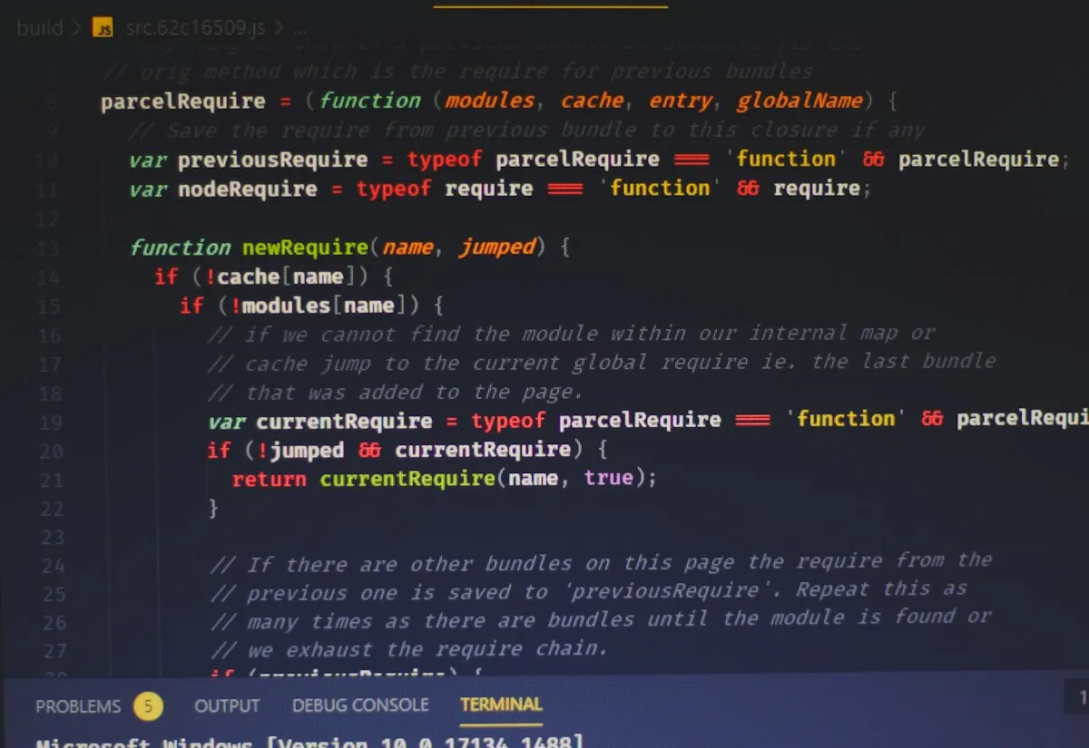 Code on screen for Belleville projects